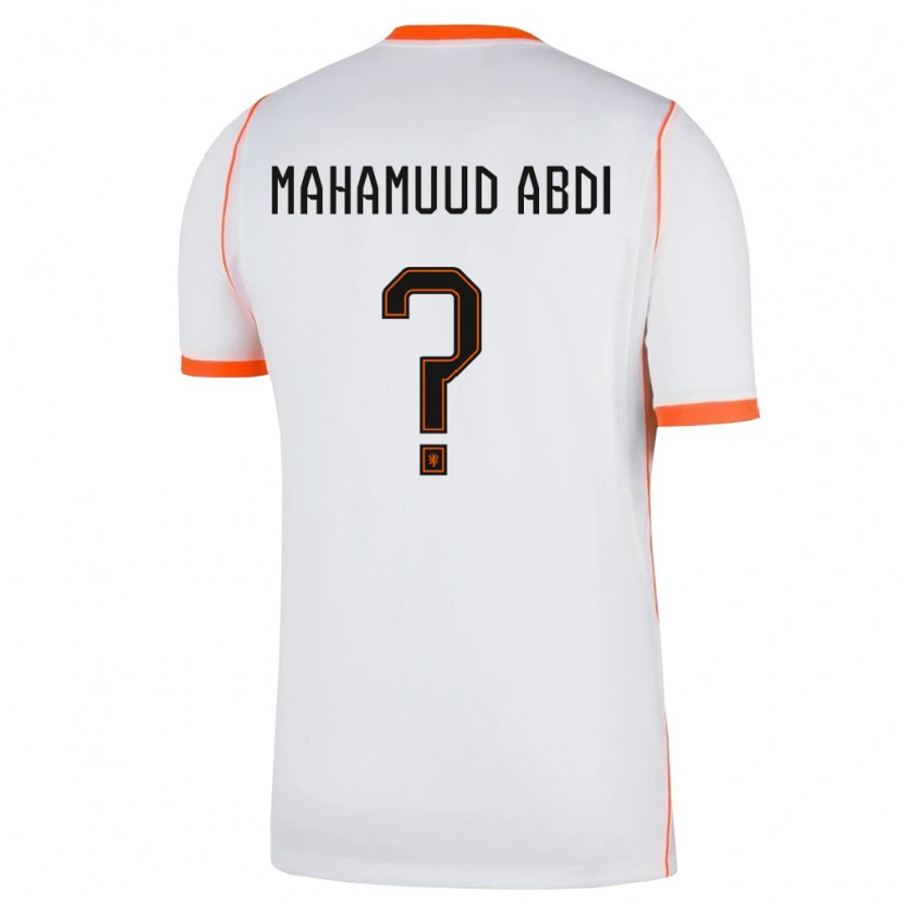 Danxen Hombre Camiseta Países Bajos Nuuradiin Mahamuud Abdi #0 Blanco Naranja 2ª Equipación 26-28 La Camisa México