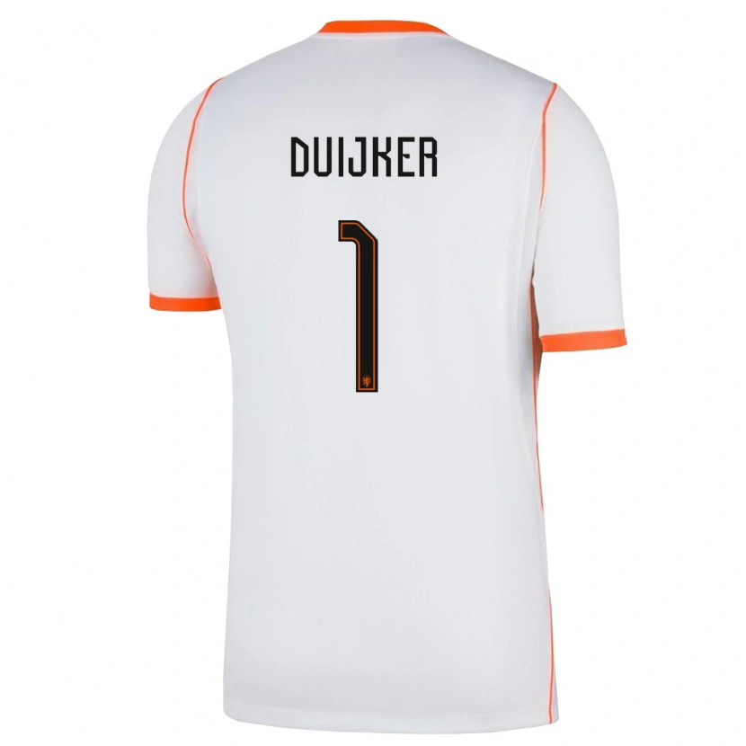 Danxen Hombre Camiseta Países Bajos Jaycen Duijker #1 Blanco Naranja 2ª Equipación 26-28 La Camisa México