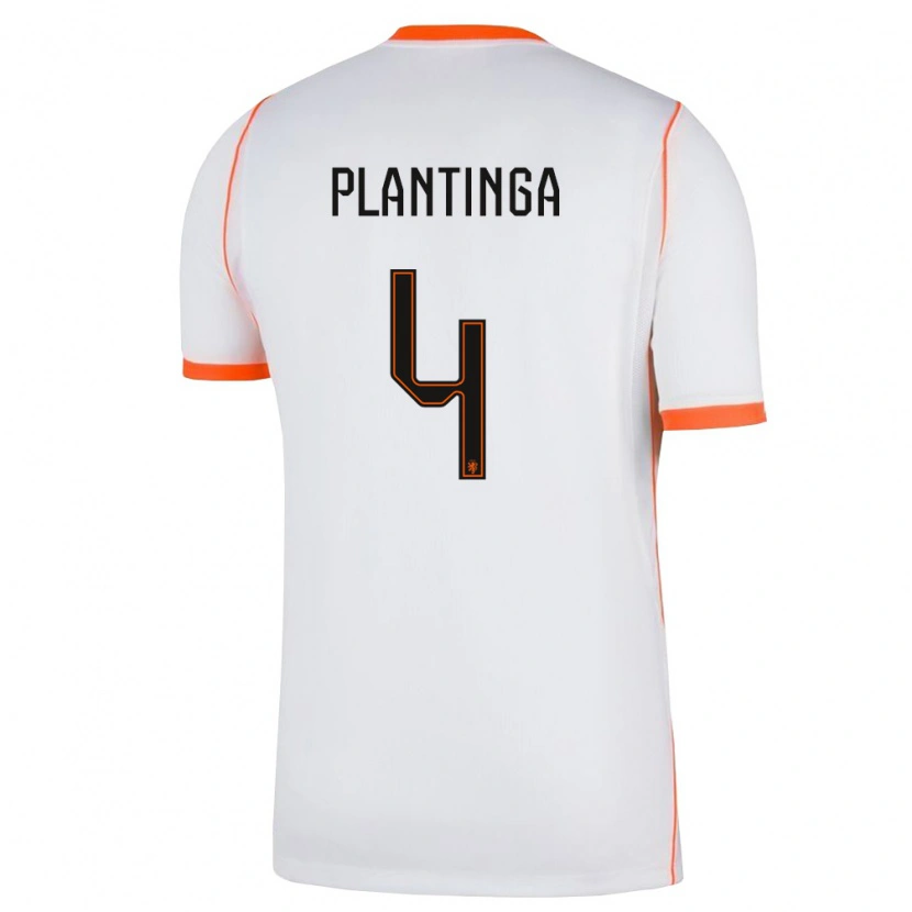 Danxen Hombre Camiseta Países Bajos Boaz Plantinga #4 Blanco Naranja 2ª Equipación 26-28 La Camisa México