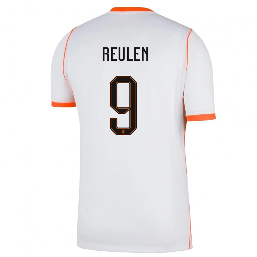 Danxen Hombre Camiseta Países Bajos Pepijn Reulen #9 Blanco Naranja 2ª Equipación 26-28 La Camisa México