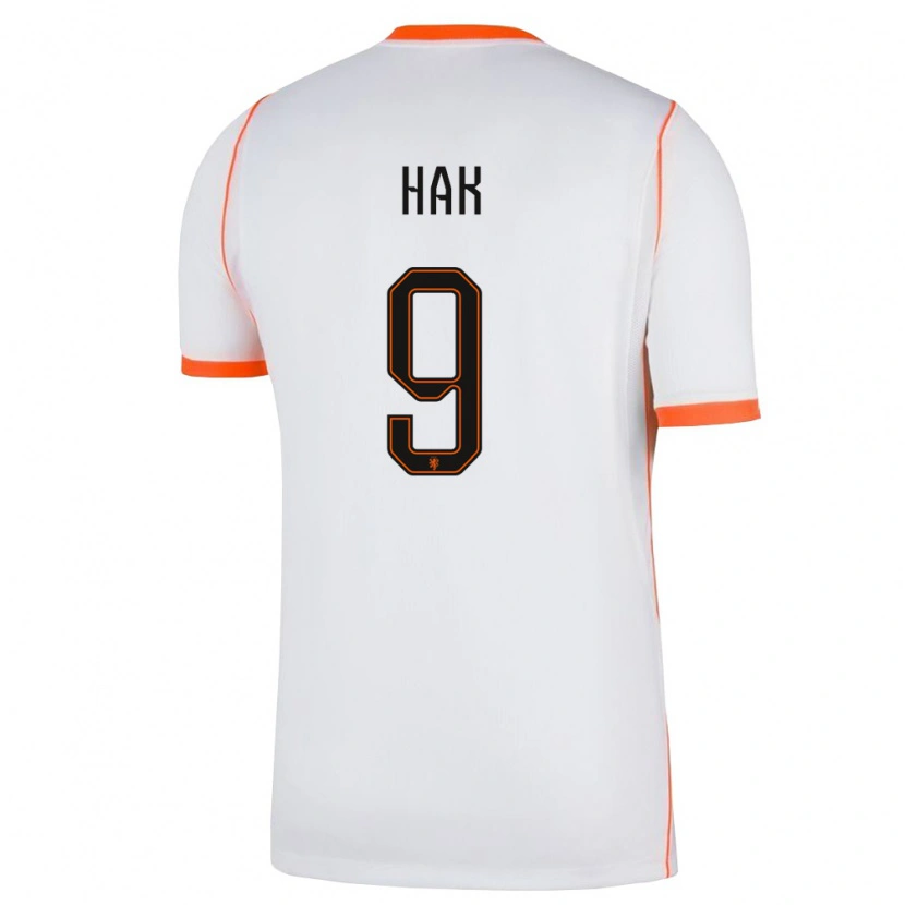 Danxen Hombre Camiseta Países Bajos Xavi Hak #9 Blanco Naranja 2ª Equipación 26-28 La Camisa México