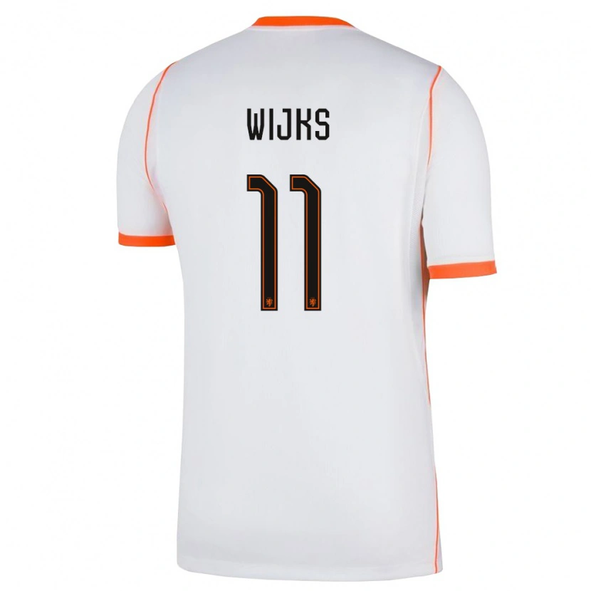 Danxen Hombre Camiseta Países Bajos Gennaro Wijks #11 Blanco Naranja 2ª Equipación 26-28 La Camisa México