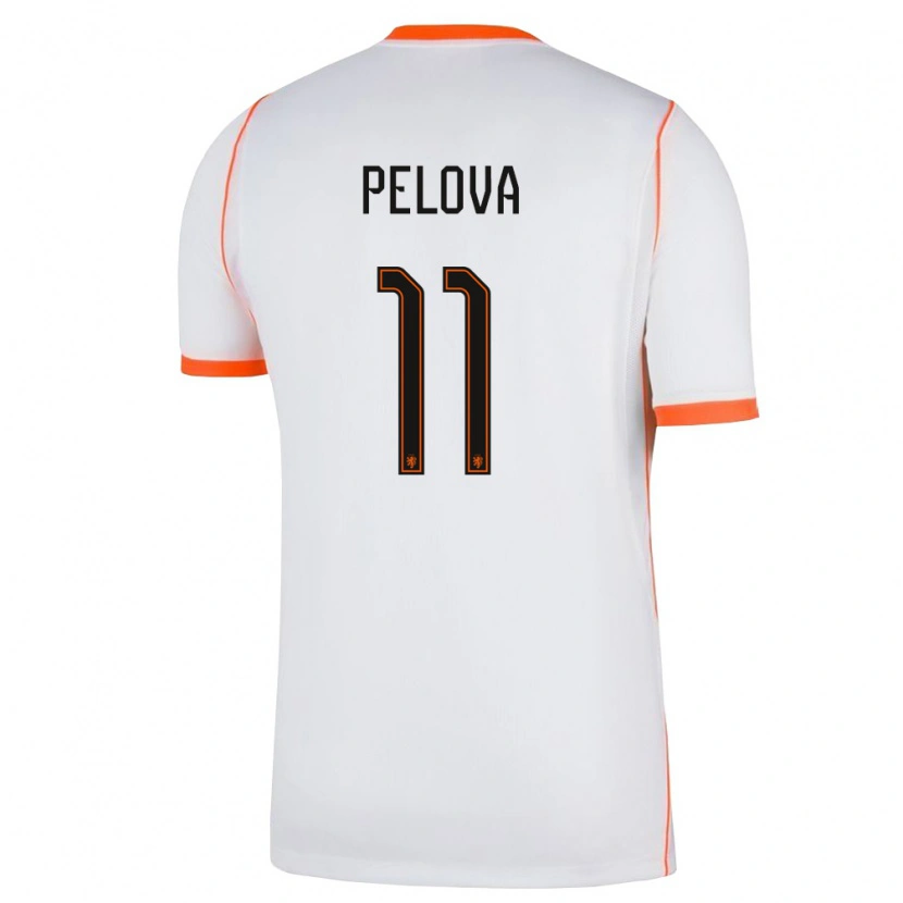 Danxen Hombre Camiseta Países Bajos Victoria Pelova #11 Blanco Naranja 2ª Equipación 26-28 La Camisa México