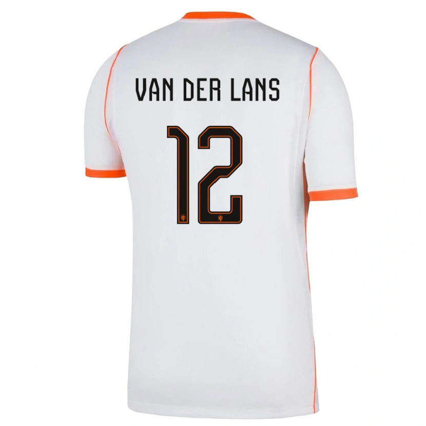 Danxen Hombre Camiseta Países Bajos Mylo Van Der Lans #12 Blanco Naranja 2ª Equipación 26-28 La Camisa México