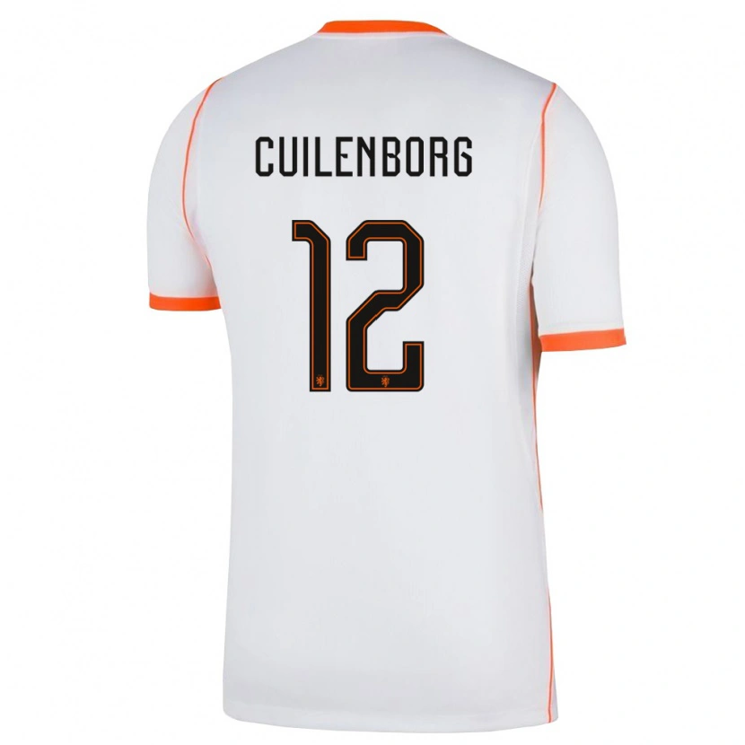 Danxen Hombre Camiseta Países Bajos Joshua Van Cuilenborg #12 Blanco Naranja 2ª Equipación 26-28 La Camisa México