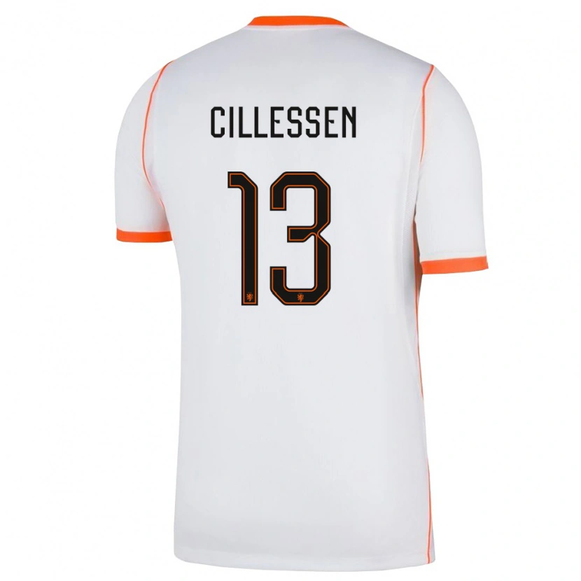 Danxen Hombre Camiseta Países Bajos Jasper Cillessen #13 Blanco Naranja 2ª Equipación 26-28 La Camisa México