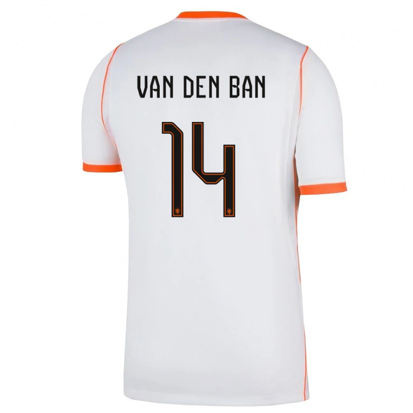 Danxen Hombre Camiseta Países Bajos Yoël Van Den Ban #14 Blanco Naranja 2ª Equipación 26-28 La Camisa México