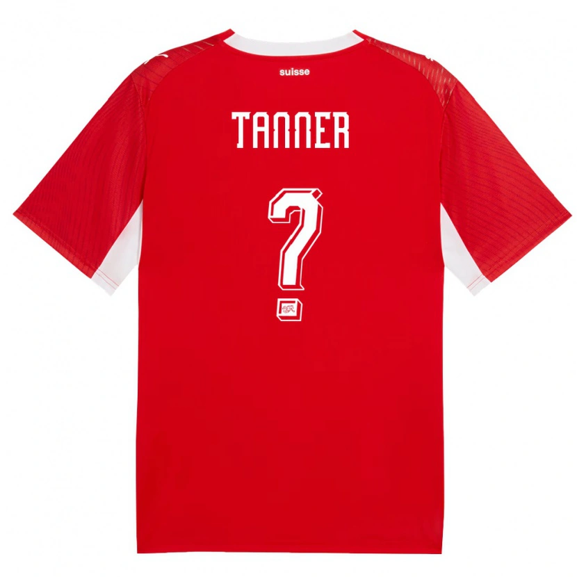 Danxen Mujer Camiseta Suiza Selim Tanner #0 Rojo Blanco 1ª Equipación 26-28 La Camisa México