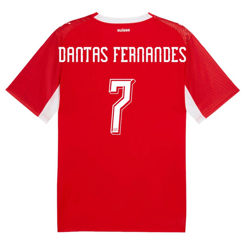 Danxen Mujer Camiseta Suiza Ronaldo Dantas Fernandes #7 Rojo Blanco 1ª Equipación 26-28 La Camisa México