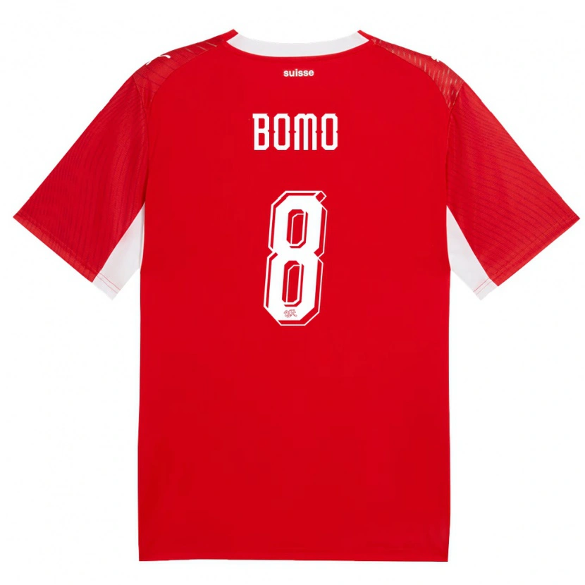 Danxen Mujer Camiseta Suiza Freddy Bomo #8 Rojo Blanco 1ª Equipación 26-28 La Camisa México