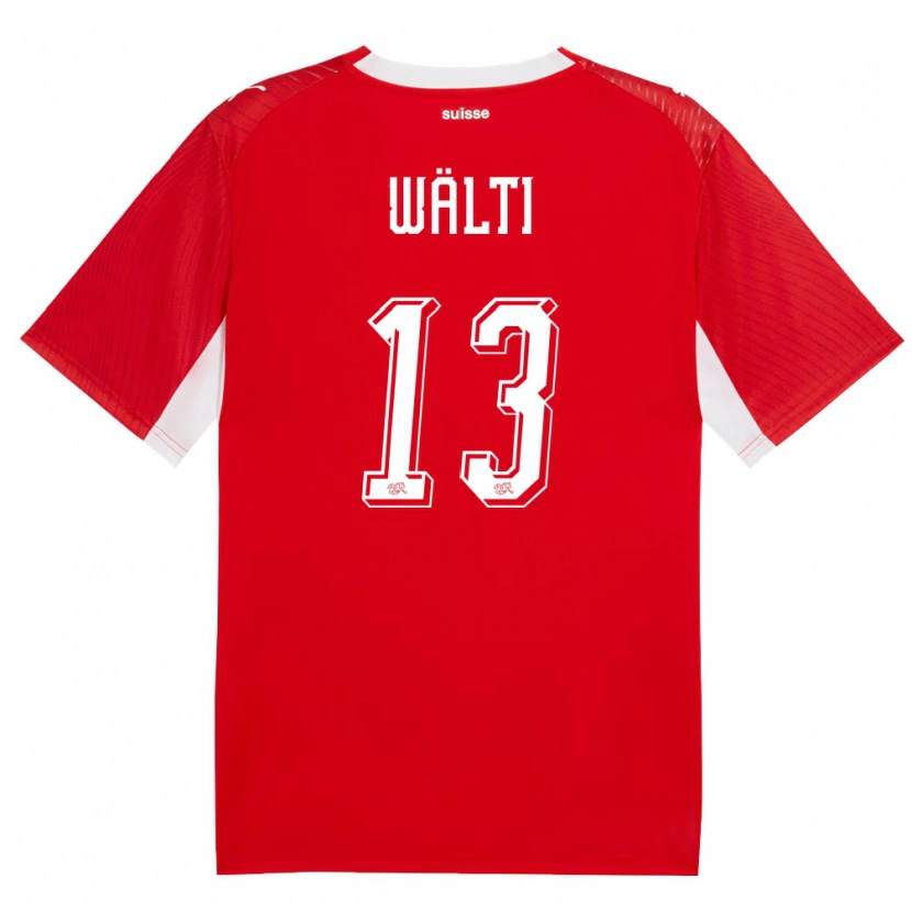 Danxen Mujer Camiseta Suiza Lia Walti #13 Rojo Blanco 1ª Equipación 26-28 La Camisa México