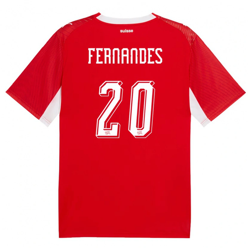 Danxen Mujer Camiseta Suiza Edimilson Fernandes #20 Rojo Blanco 1ª Equipación 26-28 La Camisa México