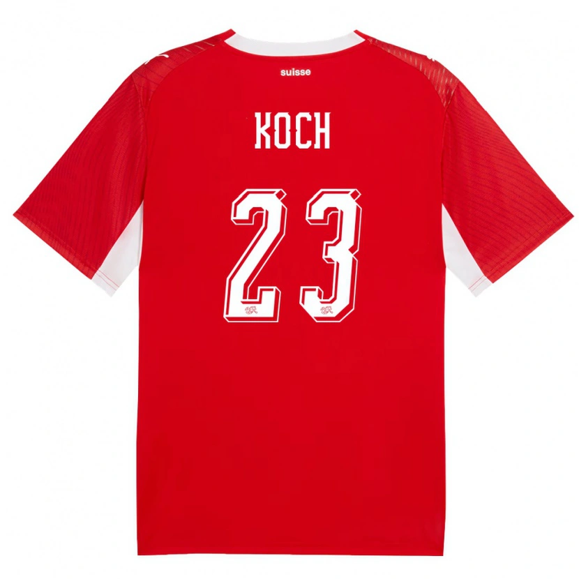Danxen Mujer Camiseta Suiza Cédric Koch #23 Rojo Blanco 1ª Equipación 26-28 La Camisa México