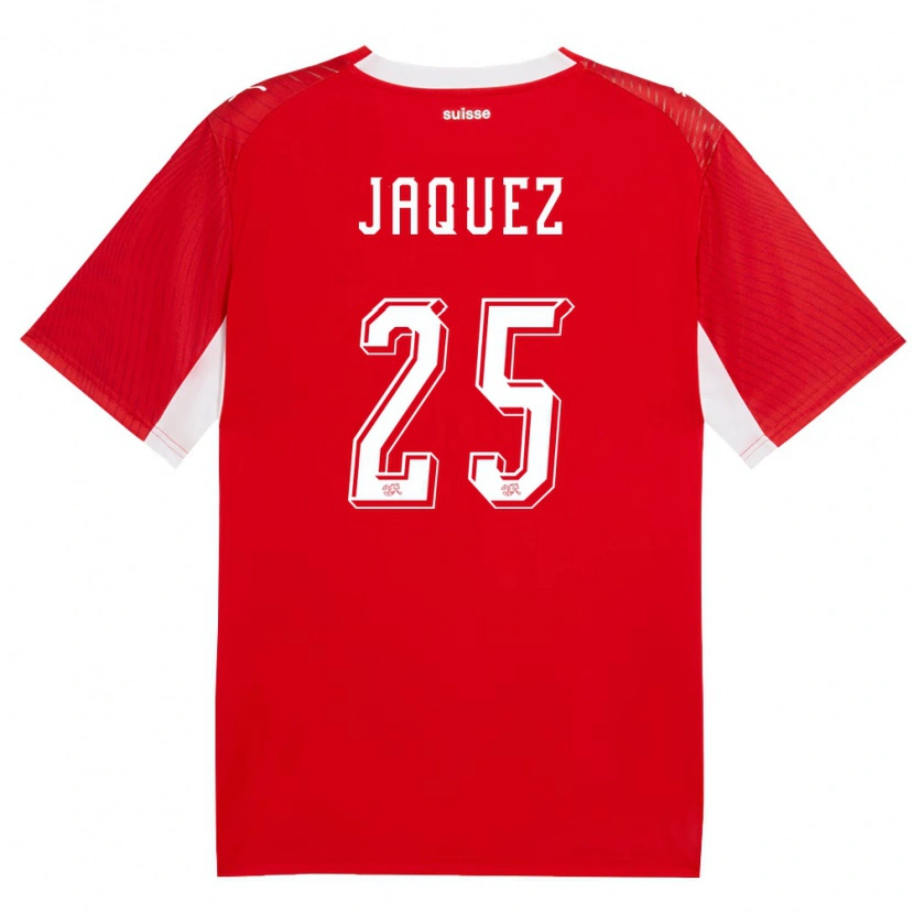 Danxen Mujer Camiseta Suiza Luca Jaquez #25 Rojo Blanco 1ª Equipación 26-28 La Camisa México