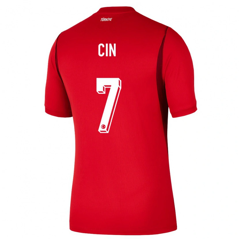 Danxen Mujer Camiseta Turquía Miray Cin #7 Rojo Borgoña 1ª Equipación 26-28 La Camisa México