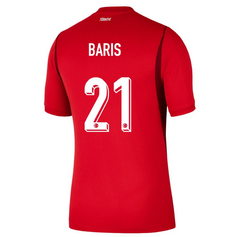 Danxen Mujer Camiseta Turquía Barış Alper Yılmaz #21 Rojo Borgoña 1ª Equipación 26-28 La Camisa México
