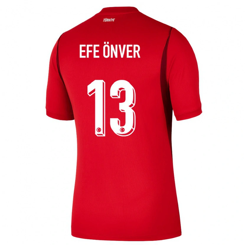 Danxen Mujer Camiseta Turquía Yaşar Efe Önver #13 Rojo Borgoña 1ª Equipación 26-28 La Camisa México