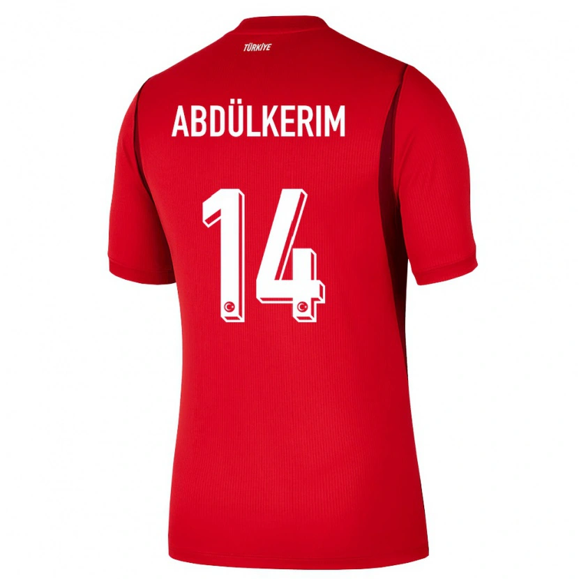 Danxen Mujer Camiseta Turquía Abdülkerim Bardakcı #14 Rojo Borgoña 1ª Equipación 26-28 La Camisa México