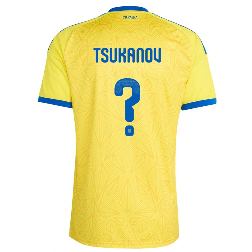 Danxen Mujer Camiseta Ucrania Viktor Tsukanov #0 Amarillo Azul 1ª Equipación 26-28 La Camisa México