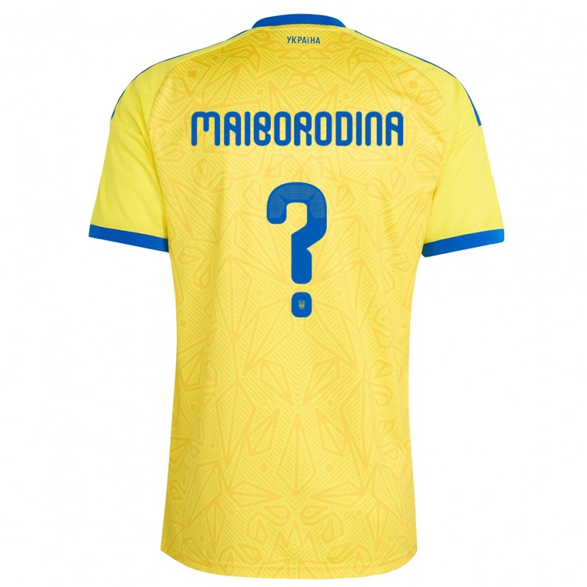 Danxen Mujer Camiseta Ucrania Iryna Maiborodina #0 Amarillo Azul 1ª Equipación 26-28 La Camisa México