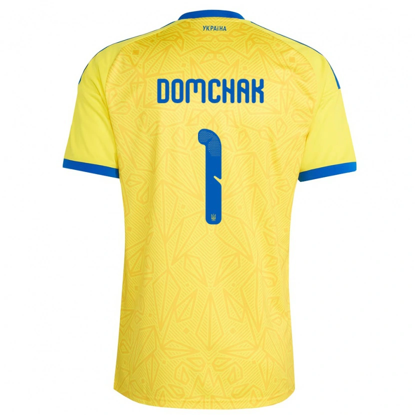 Danxen Mujer Camiseta Ucrania Nazar Domchak #1 Amarillo Azul 1ª Equipación 26-28 La Camisa México