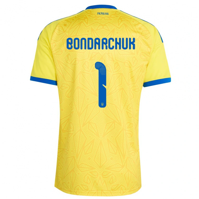 Danxen Mujer Camiseta Ucrania Daryna Bondarchuk #1 Amarillo Azul 1ª Equipación 26-28 La Camisa México