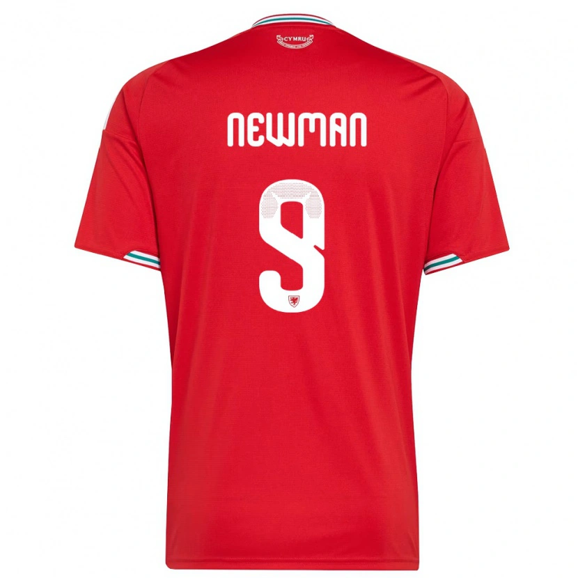 Danxen Mujer Camiseta Gales Oli Newman #9 Rojo Blanco Verde 1ª Equipación 26-28 La Camisa México