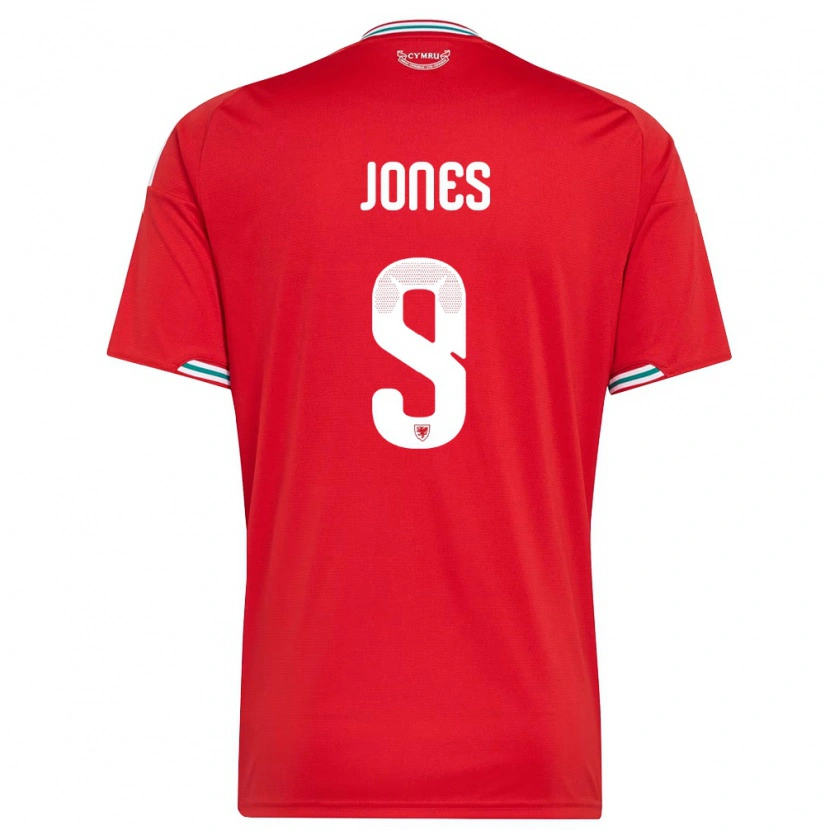 Danxen Mujer Camiseta Gales Sam Jones #9 Rojo Blanco Verde 1ª Equipación 26-28 La Camisa México