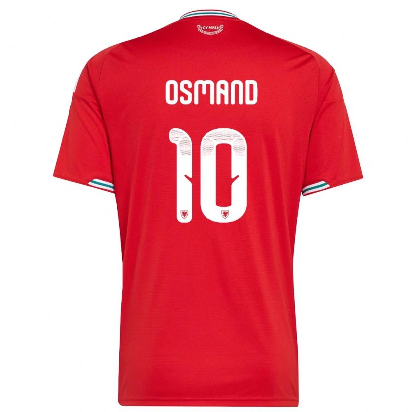 Danxen Mujer Camiseta Gales Callum Osmand #10 Rojo Blanco Verde 1ª Equipación 26-28 La Camisa México