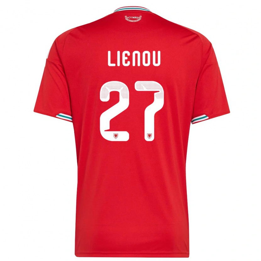 Danxen Mujer Camiseta Gales Jayden Lienou #27 Rojo Blanco Verde 1ª Equipación 26-28 La Camisa México