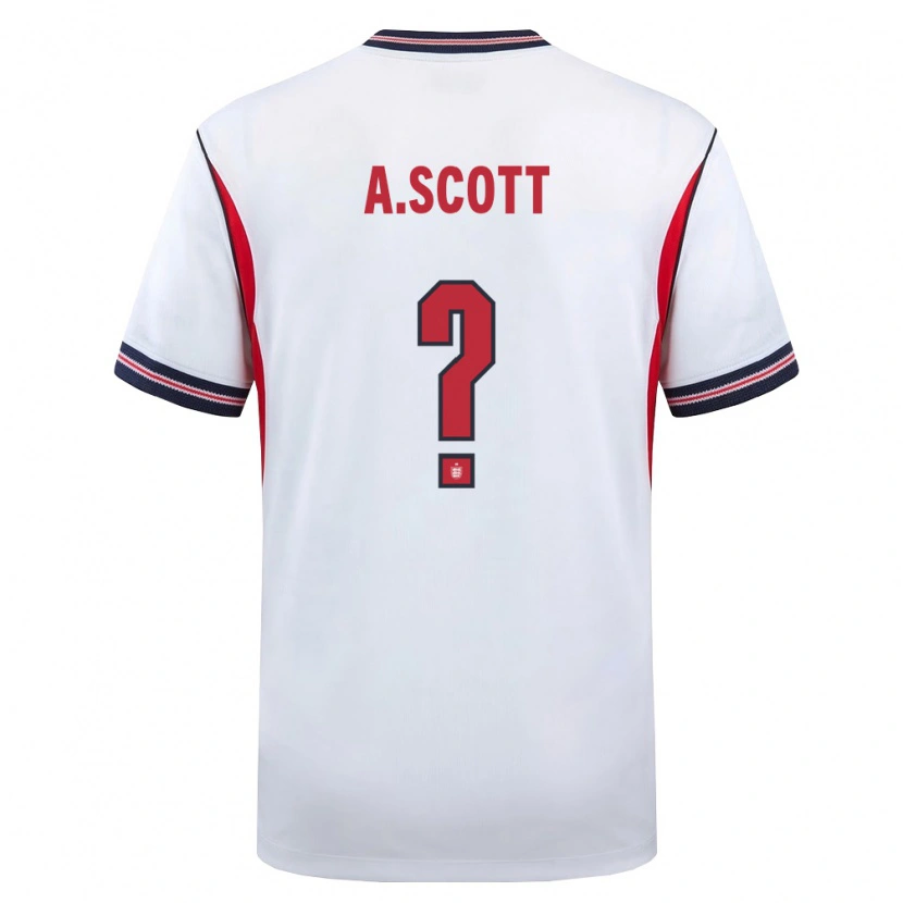 Danxen Mujer Camiseta Inglaterra Alex Scott #0 Blanco Marino Rojo 1ª Equipación 26-28 La Camisa México