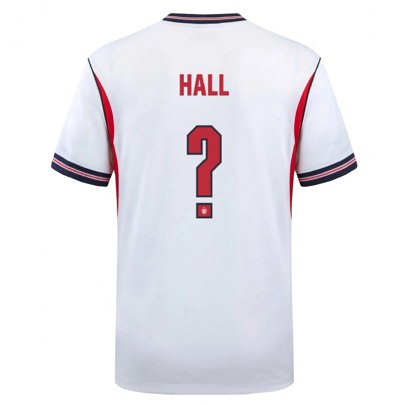 Danxen Mujer Camiseta Inglaterra Lewis Hall #0 Blanco Marino Rojo 1ª Equipación 26-28 La Camisa México
