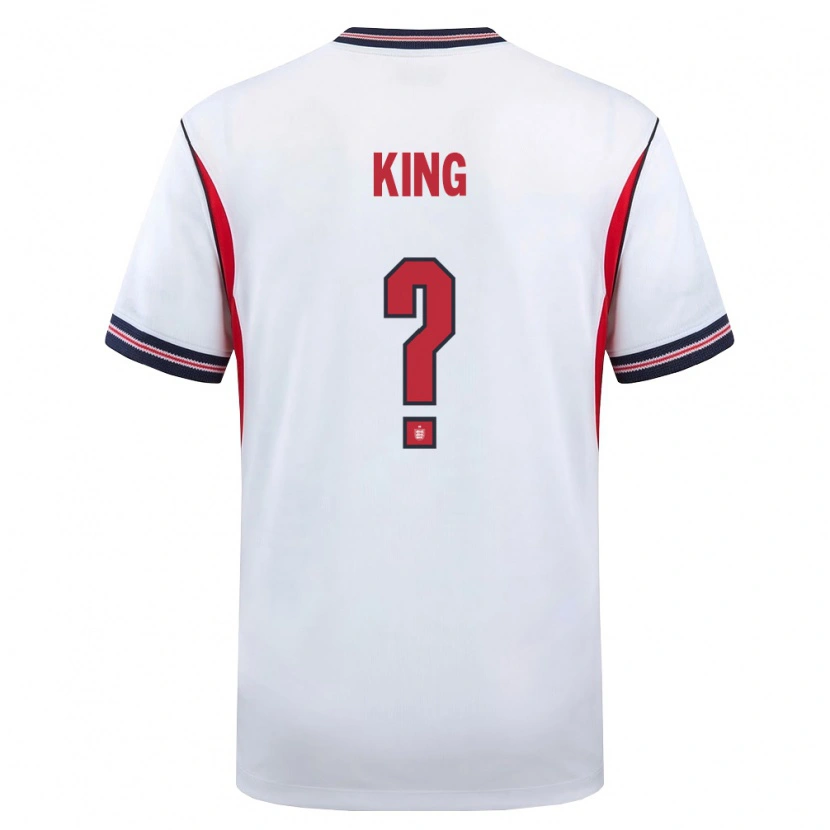 Danxen Mujer Camiseta Inglaterra Josh King #0 Blanco Marino Rojo 1ª Equipación 26-28 La Camisa México