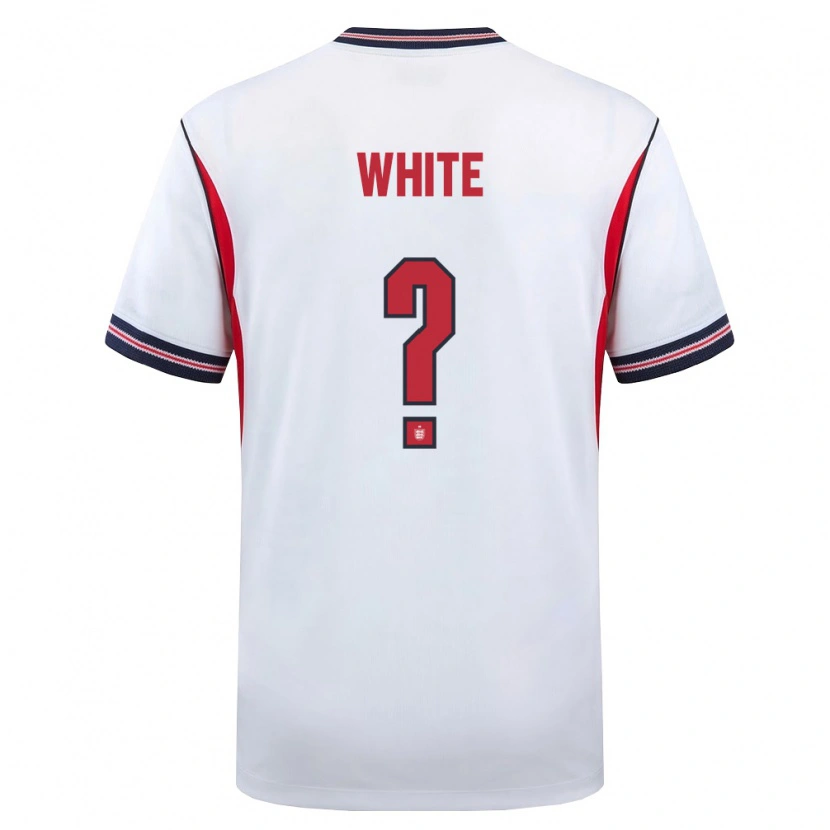 Danxen Mujer Camiseta Inglaterra Ben White #0 Blanco Marino Rojo 1ª Equipación 26-28 La Camisa México