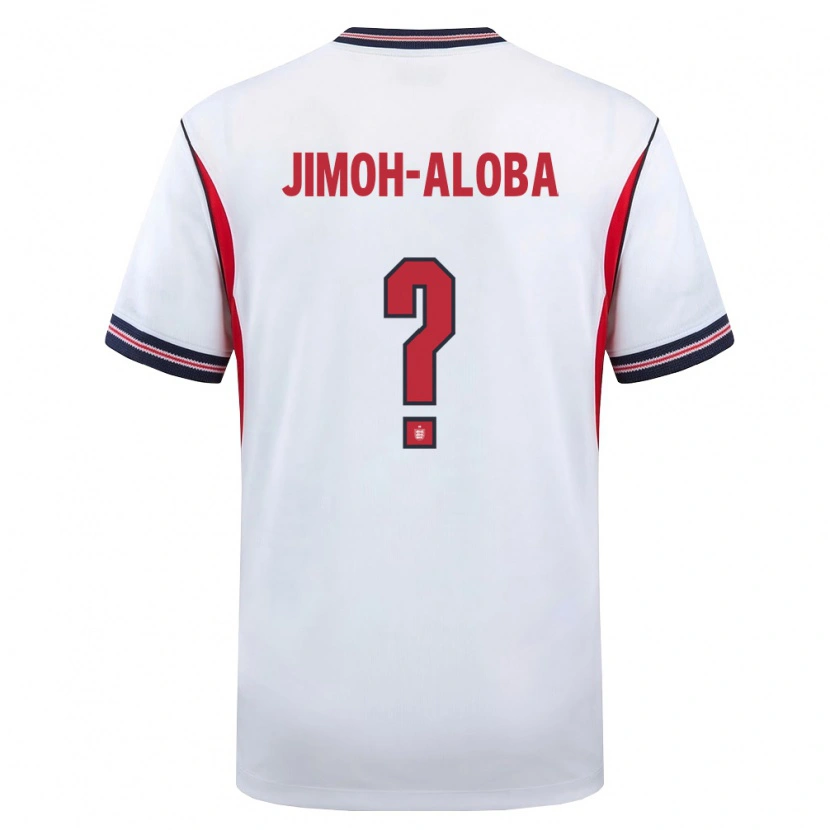 Danxen Mujer Camiseta Inglaterra Jamaldeen Jimoh-Aloba #0 Blanco Marino Rojo 1ª Equipación 26-28 La Camisa México