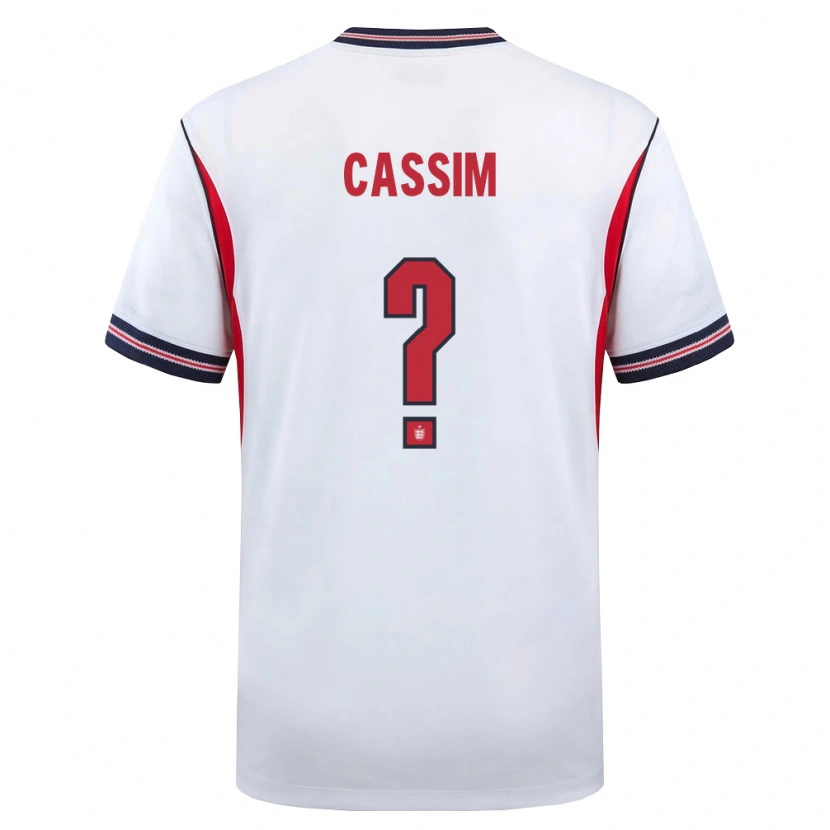 Danxen Mujer Camiseta Inglaterra Karim Cassim #0 Blanco Marino Rojo 1ª Equipación 26-28 La Camisa México