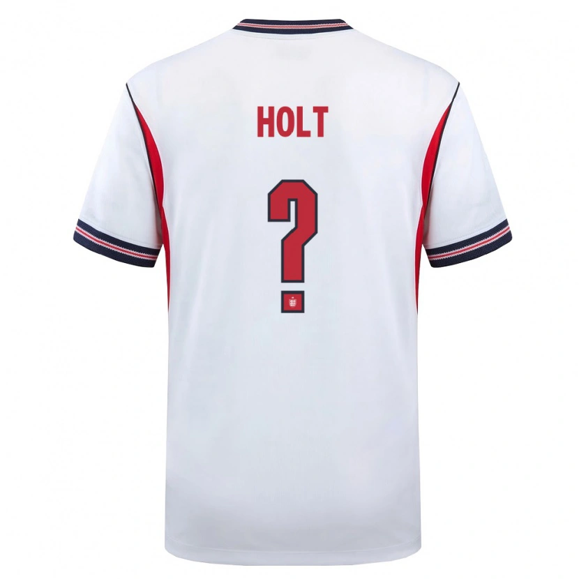 Danxen Mujer Camiseta Inglaterra Charlie Holt #0 Blanco Marino Rojo 1ª Equipación 26-28 La Camisa México