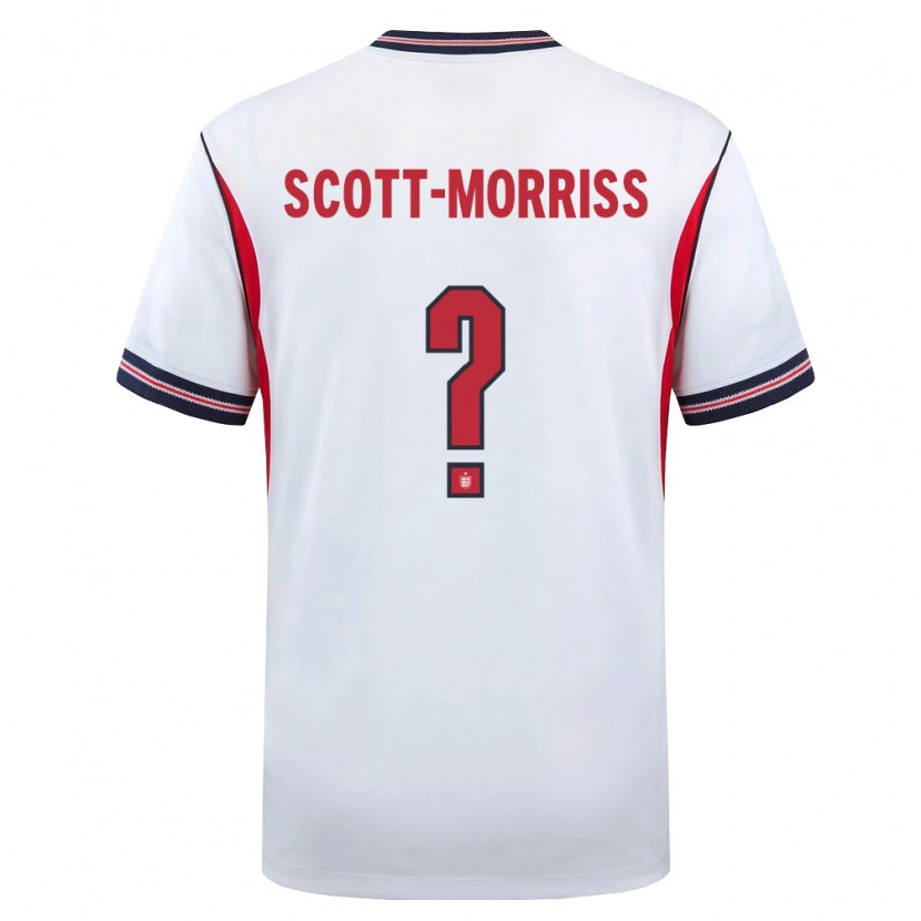 Danxen Mujer Camiseta Inglaterra Gus Scott-Morriss #0 Blanco Marino Rojo 1ª Equipación 26-28 La Camisa México