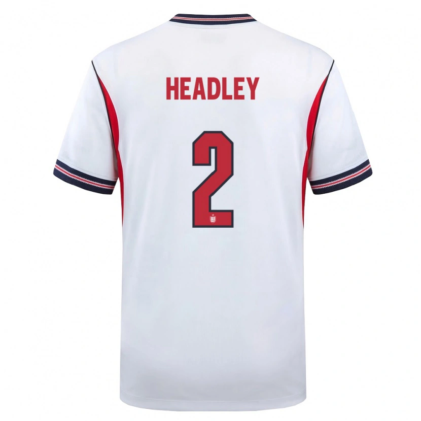 Danxen Mujer Camiseta Inglaterra Dante Headley #2 Blanco Marino Rojo 1ª Equipación 26-28 La Camisa México