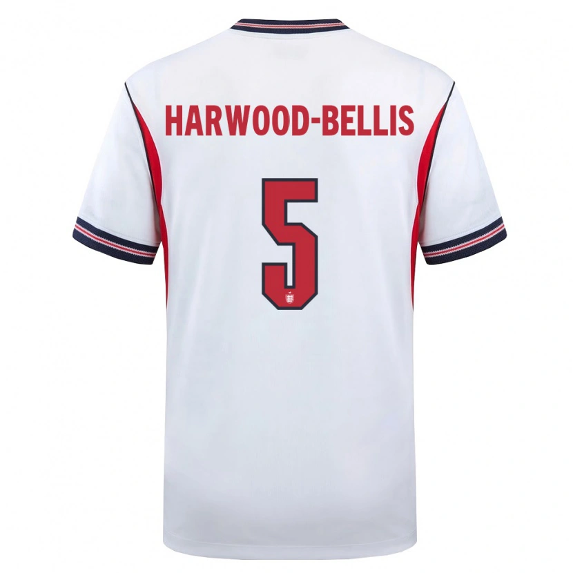 Danxen Mujer Camiseta Inglaterra Taylor Harwood Bellis #5 Blanco Marino Rojo 1ª Equipación 26-28 La Camisa México