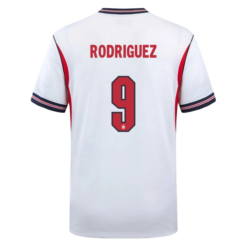 Danxen Mujer Camiseta Inglaterra Alejandro Gomes Rodríguez #9 Blanco Marino Rojo 1ª Equipación 26-28 La Camisa México