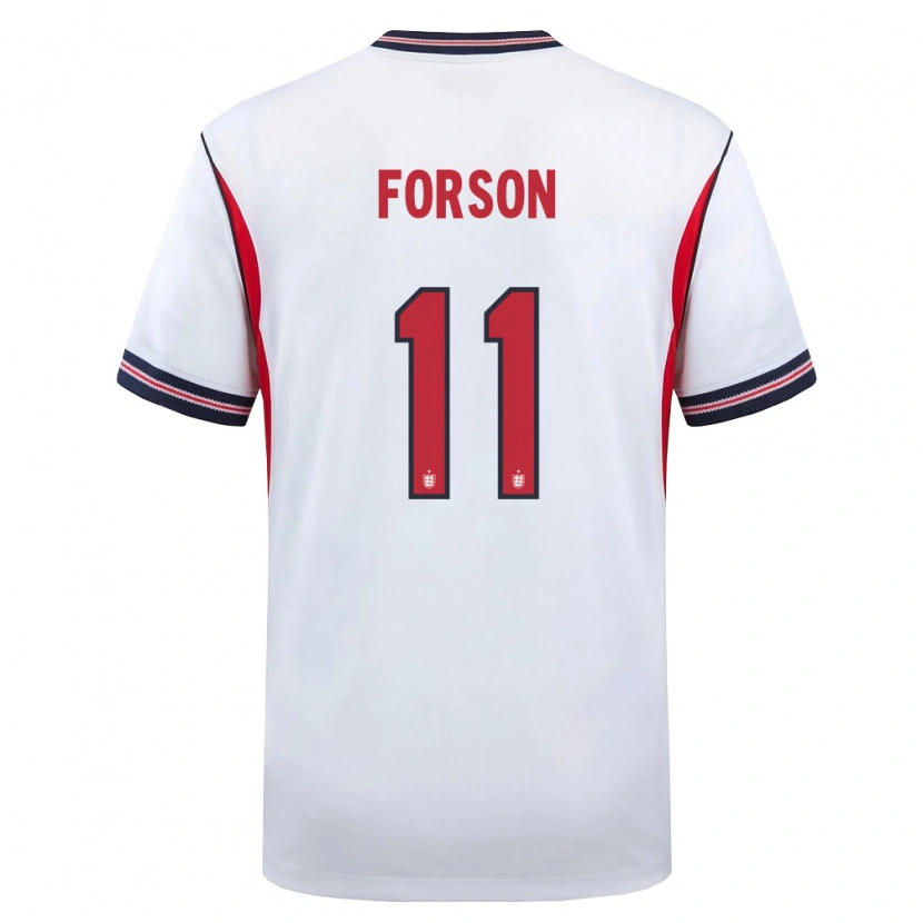 Danxen Mujer Camiseta Inglaterra Omari Forson #11 Blanco Marino Rojo 1ª Equipación 26-28 La Camisa México