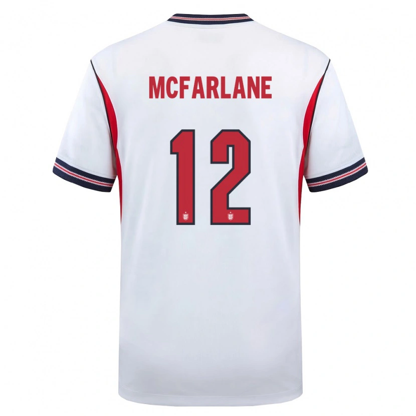 Danxen Mujer Camiseta Inglaterra Christian Mcfarlane #12 Blanco Marino Rojo 1ª Equipación 26-28 La Camisa México