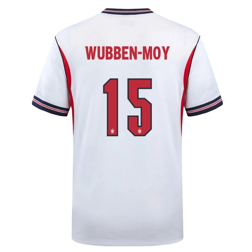 Danxen Mujer Camiseta Inglaterra Lotte Wubben Moy #15 Blanco Marino Rojo 1ª Equipación 26-28 La Camisa México