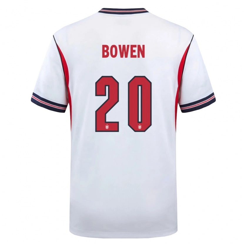 Danxen Mujer Camiseta Inglaterra Jarrod Bowen #20 Blanco Marino Rojo 1ª Equipación 26-28 La Camisa México