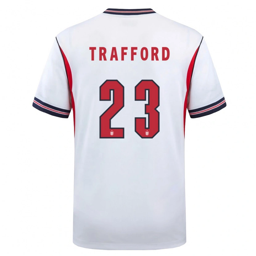 Danxen Mujer Camiseta Inglaterra James Trafford #23 Blanco Marino Rojo 1ª Equipación 26-28 La Camisa México