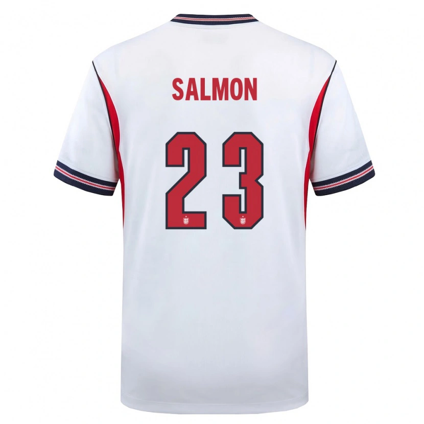 Danxen Mujer Camiseta Inglaterra Ebony Salmon #23 Blanco Marino Rojo 1ª Equipación 26-28 La Camisa México