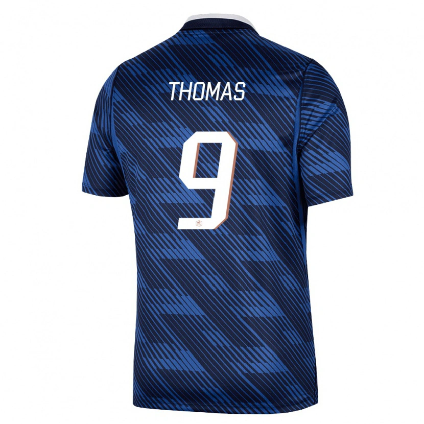 Danxen Mujer Camiseta Francia Lindsey Thomas #9 Marino Azul Blanco 1ª Equipación 26-28 La Camisa México