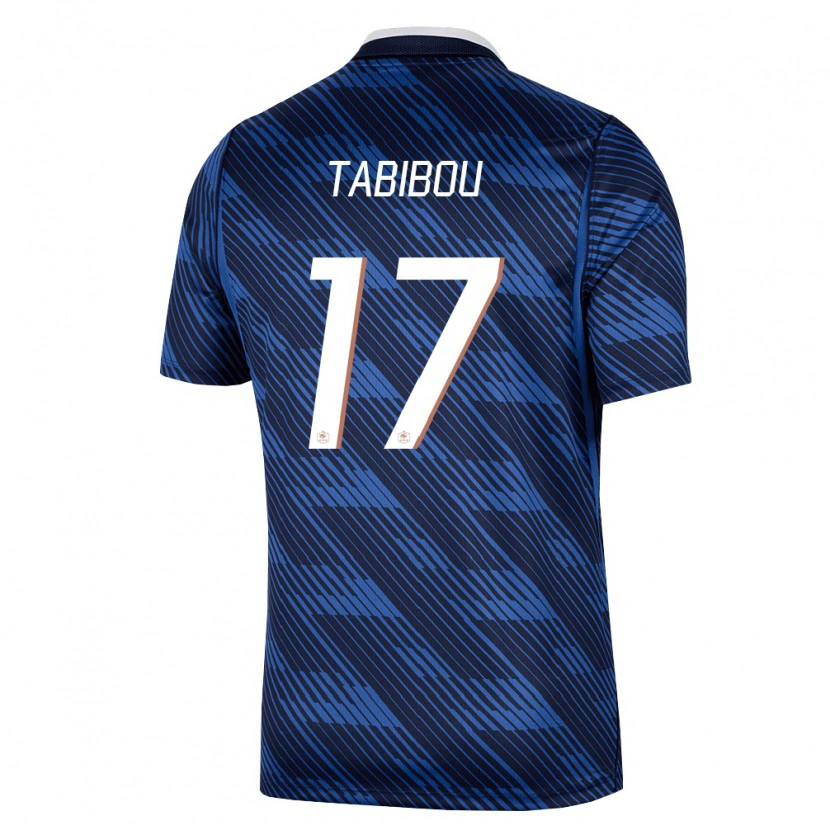 Danxen Mujer Camiseta Francia Dehmaine Tabibou #17 Marino Azul Blanco 1ª Equipación 26-28 La Camisa México