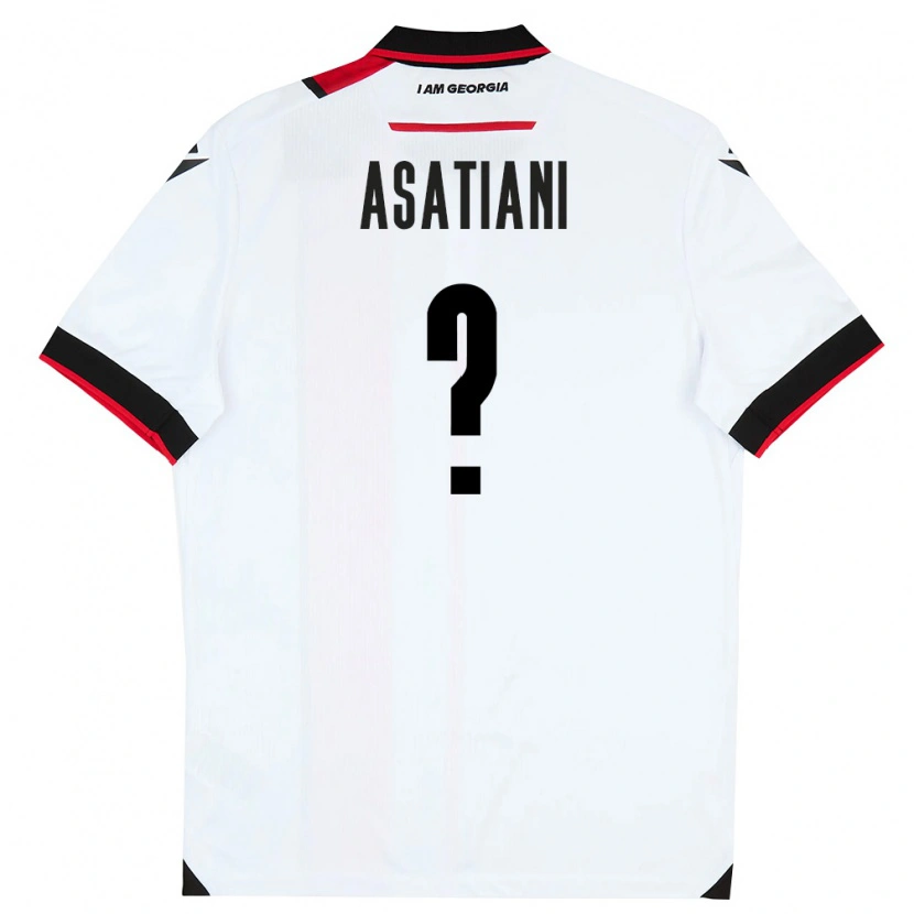 Danxen Mujer Camiseta Georgia Davit Asatiani #0 Blanco Negro Rojo 1ª Equipación 26-28 La Camisa México